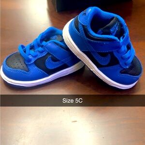 Blue and black Nikes